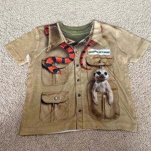 Kids Zoo Adventure Tee - Tan